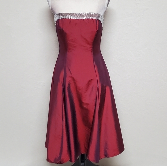 Vintage Precious Formals Scarlett Sequin Fit & Flare Strapless Cocktail Dress 8 - Picture 5 of 16